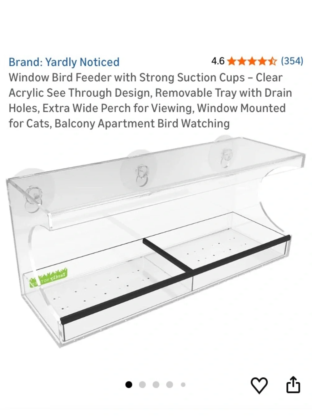 NEW Clear Window Bird‎ Feeder Transparent Bird Feeder Clear View Bird Feeder